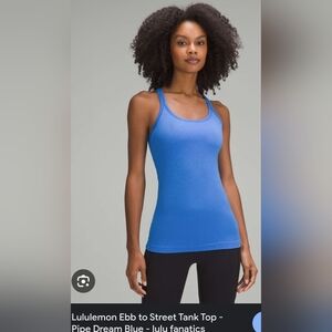 Women's Lululemin Ebb Street Tank Blue